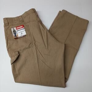 Wrangler Heritage Carpenter Pants Men's 42x32 Dark Khaki Relaxed Fit Stretch